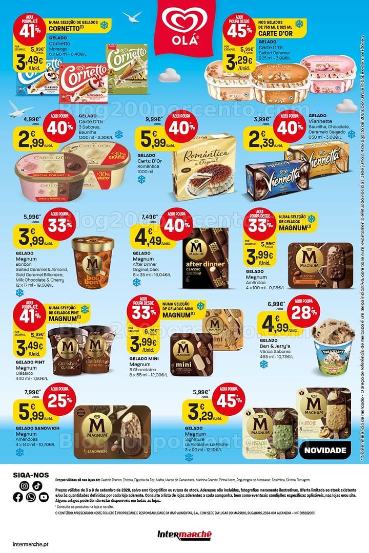 Antevisão Folheto INTERMARCHÉ Especial Gelados Promoções até 9 setembro